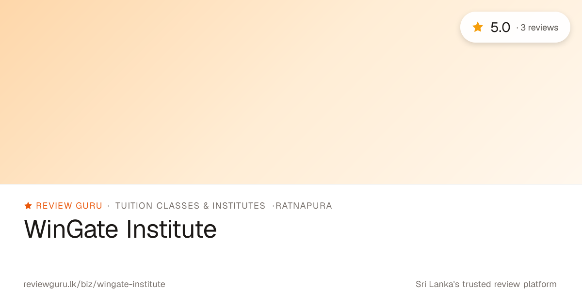 5.0★ WinGate Institute · Read 3 reviews · Review Guru